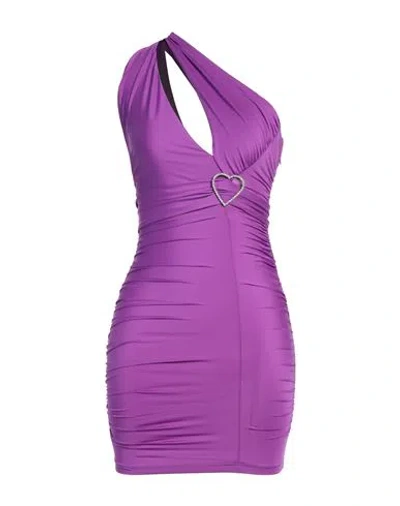 Aniye By Woman Mini Dress Purple Size 8 Polyester, Elastane