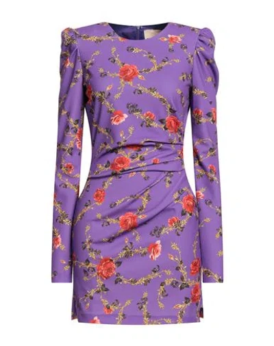 Aniye By Woman Mini Dress Purple Size 6 Polyester, Elastane