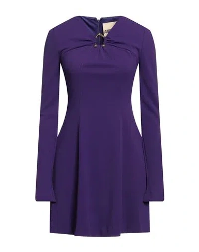Aniye By Woman Mini Dress Purple Size 6 Polyester, Elastane