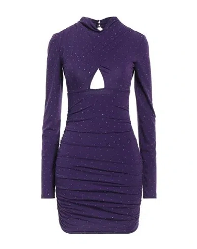 Aniye By Woman Mini Dress Purple Size 6 Polyester, Elastane