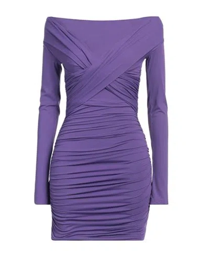 Aniye By Woman Mini Dress Purple Size 8 Polyamide, Elastane