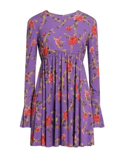 Aniye By Woman Mini Dress Purple Size 8 Polyester, Elastane