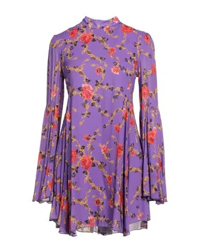 Aniye By Woman Mini Dress Purple Size 8 Viscose