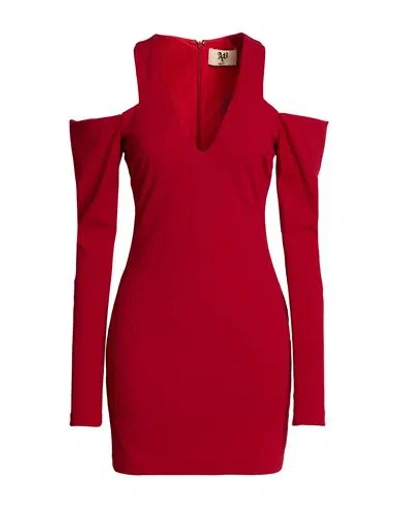 Aniye By Woman Mini Dress Red Size M Polyester, Elastane