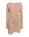 Aniye By Woman Mini Dress Sand Size 8 Polyester, Elastane In Beige