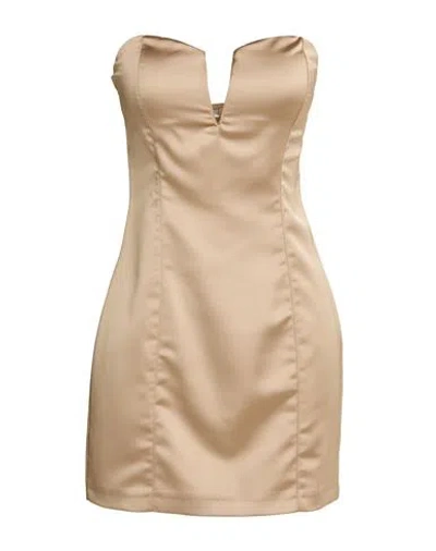 Aniye By Woman Mini Dress Sand Size M Polyester, Elastane In Brown