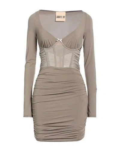 Aniye By Woman Mini Dress Taupe Size 4 Polyamide, Elastane In Gray