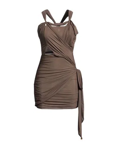 Aniye By Woman Mini Dress Taupe Size Xxs Polyester, Elastane In Brown