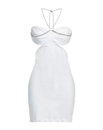 Aniye By Woman Mini Dress White Size 6 Cotton, Elastane