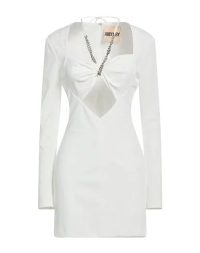 Aniye By Woman Mini Dress White Size 6 Polyester, Elastane