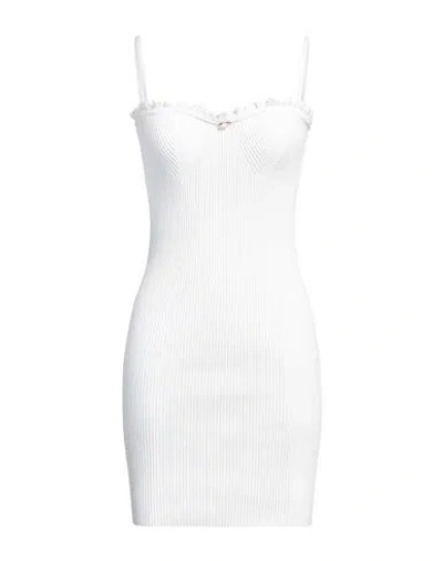 Aniye By Woman Mini Dress White Size M Viscose, Polyester, Cotton