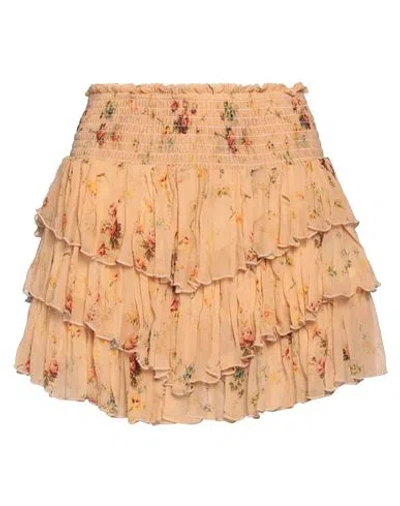 Aniye By Woman Mini Skirt Beige Size 4 Viscose