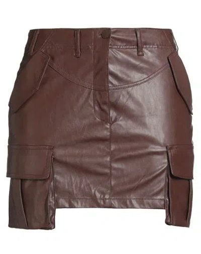 Aniye By Woman Mini Skirt Brown Size 8 Polyester