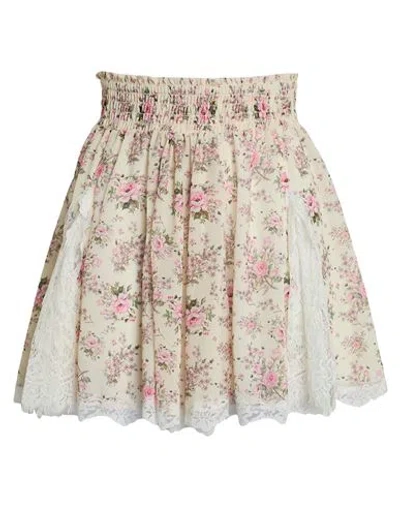 Aniye By Woman Mini Skirt Cream Size 6 Polyester, Polyamide In Multi