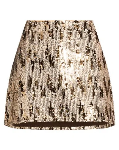 Aniye By Woman Mini Skirt Platinum Size L Polyester In Gold