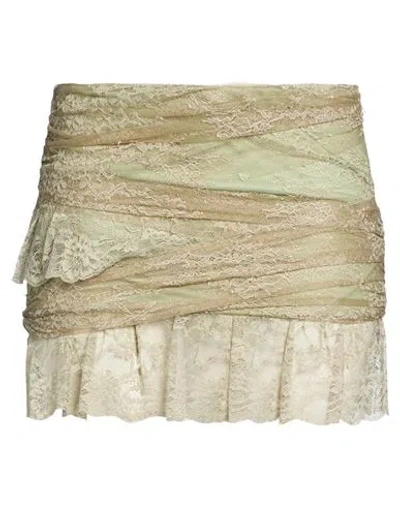 Aniye By Woman Mini Skirt Sage Green Size Xs Polyamide
