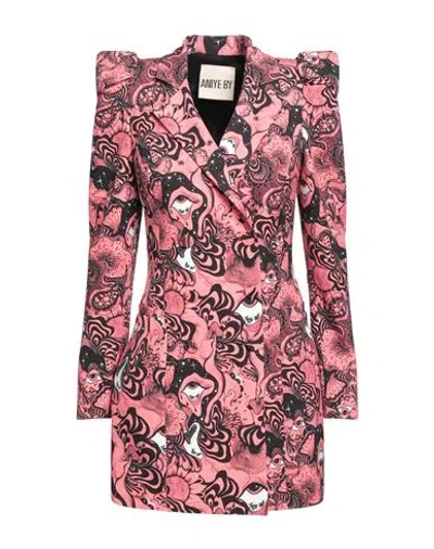 Aniye By Woman Overcoat & Trench Coat Salmon Pink Size 2 Polyester, Elastane