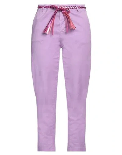 Aniye By Woman Pants Mauve Size S Cotton, Elastane In Purple