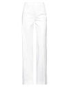 Aniye By Woman Pants White Size 10 Cotton, Elastane