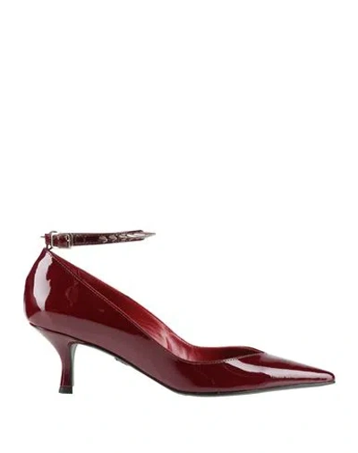 Aniye By Woman Pumps Burgundy Size 7 Leather In Multi