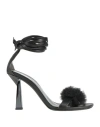 Aniye By Woman Sandals Black Size 7 Textile Fibers In Black