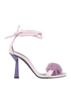Aniye By Woman Sandals Lilac Size 7 Sheepskin, Polyamide