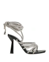Aniye By Woman Sandals Silver Size 8 Textile Fibers In Silver