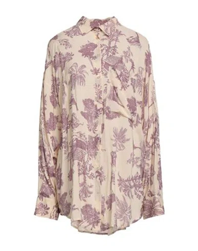 Aniye By Woman Shirt Beige Size 6 Viscose In Purple