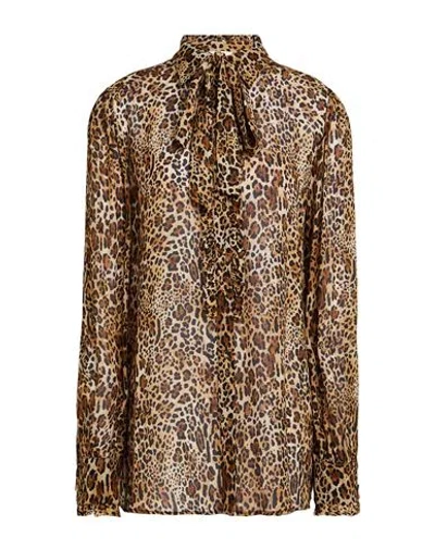 Aniye By Woman Shirt Camel Size 8 Viscose