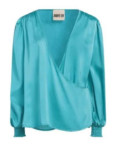 Aniye By Woman Shirt Turquoise Size 8 Polyester In Blue