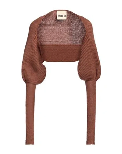 Aniye By Woman Shrug Camel Size Onesize Mohair Wool, Polyamide, Wool In Brown