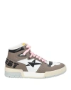 Aniye By Woman Sneakers Taupe Size 7 Polyurethane, Polyester, Cotton In Grey