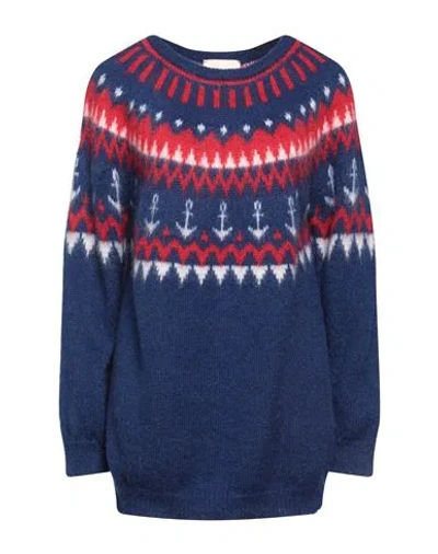 Aniye By Woman Sweater Blue Size M Acrylic, Mohair Wool, Polyamide, Wool