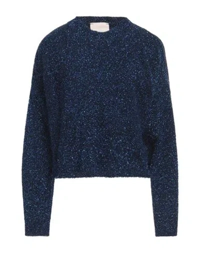 Aniye By Woman Sweater Bright Blue Size M Polyamide, Metal In Black