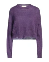 Aniye By Woman Sweater Purple Size S Mohair Wool, Polyamide, Wool In Purple