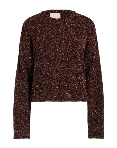 Aniye By Woman Sweater Rust Size S Polyamide, Metallic Fiber In Red