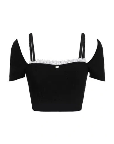 Aniye By Woman Top Black Size M Viscose, Polyester, Cotton