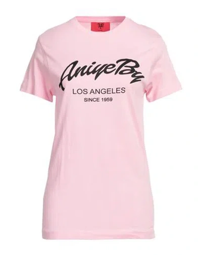 Aniye By Woman T-shirt Pink Size M Cotton
