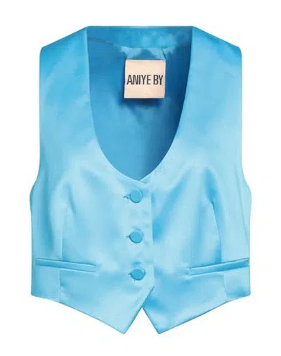 Aniye By Woman Tailored Vest Azure Size 6 Polyester, Elastane In Blue