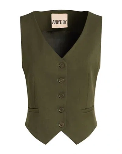 Aniye By Woman Tailored Vest Military Green Size 6 Polyester, Viscose, Elastane In Multi
