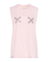 Aniye By Woman Tank Top Light Pink Size 10 Cotton