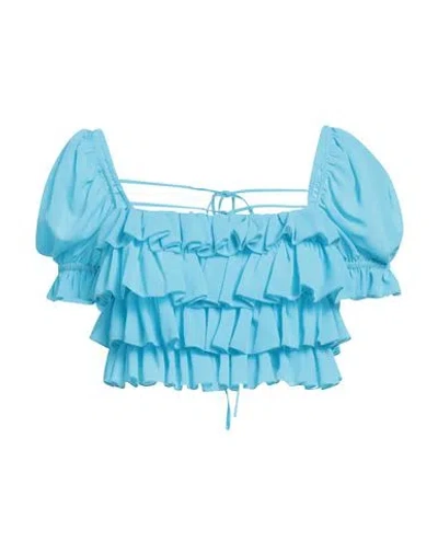 Aniye By Woman Top Azure Size 8 Polyester In Blue