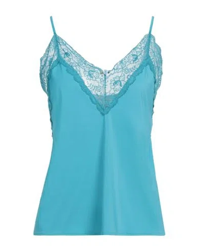 Aniye By Woman Top Azure Size 8 Polyester, Elastane, Polyamide In Blue