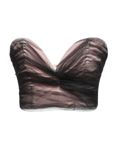 Aniye By Woman Top Black Size 6 Polyester, Elastane In Brown
