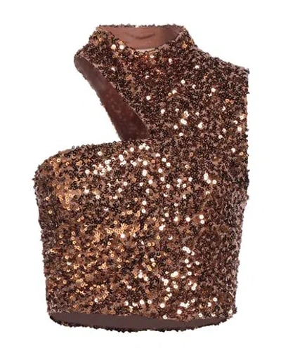 Aniye By Woman Top Bronze Size 8 Polyester, Elastane In Brown