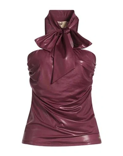 Aniye By Woman Top Burgundy Size L Polyester, Elastane