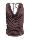 Aniye By Woman Top Dark Brown Size 8 Viscose In Brown