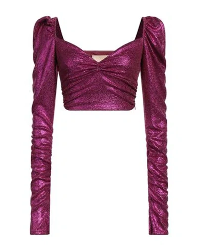 Aniye By Woman Top Fuchsia Size 4 Polyamide, Elastane, Metallic Fiber In Pink