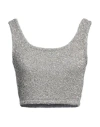 Aniye By Woman Top Grey Size M Polyamide, Metallic Fiber