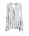 Aniye By Woman Top Light Grey Size 8 Viscose In Grey